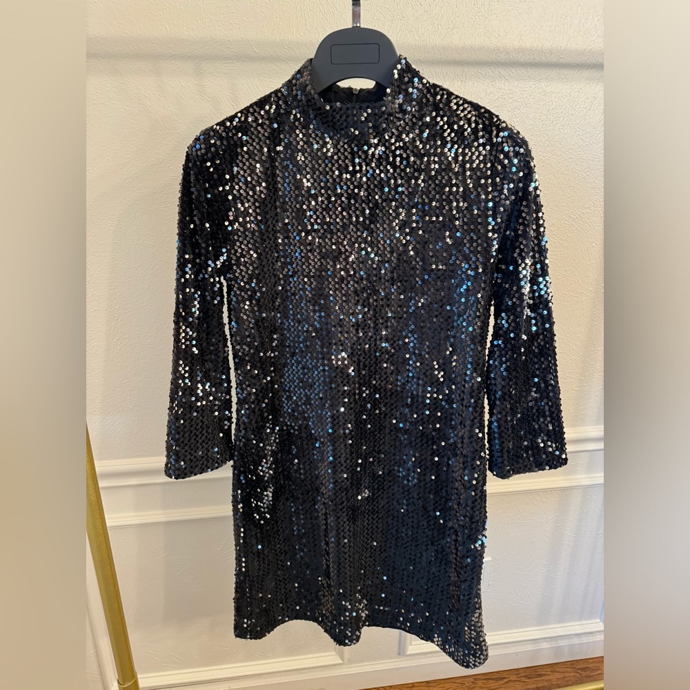 Sparkly black mini dress